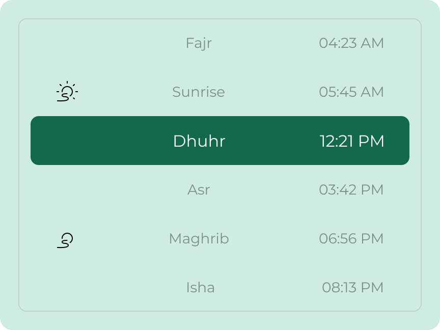 Prayer Time Reminders